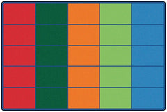 CARPETS FOR KIDS - PREMIUM COLORFUL ROWS SEATING - RECTANGLE - 6 FT X 9 FT - SPECIFY NUMBER OF SEATS - SPECIFY CARPET COLOR