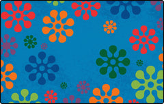 CARPETS FOR KIDS - KIDSVALUE PLUS FLOWER BURST - RECTANGLE - 6 FT X 9 FT - SPECIFY CARPET COLOR