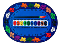 CARPETS FOR KIDS - PREMIUM BILINGUAL PAINT BY NUMERO - OVAL - 6 FT 9 IN X 9 FT 5 IN - SPECIFY CARPET COLOR