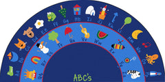 CARPETS FOR KIDS - PREMIUM FUN WITH PHONICS - SEMICIRCLE - 5 FT 10 IN X 11 FT 8 IN - SPECIFY CARPET COLOR