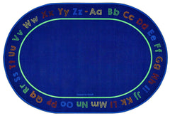 CARPETS FOR KIDS - PREMIUM CHALK AND PLAY LITERACY - OVAL - 6 FT 9 IN X 9 FT 5 IN - SPECIFY CARPET COLOR