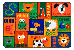 CARPETS FOR KIDS - KIDSOFT ANIMAL SOUNDS TODDLER - RECTANGLE - 6 FT X 9 FT - SPECIFY CARPET COLOR