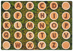 CARPETS FOR KIDS - PIXEL PERFECT ALPHABET TREE ROUNDS SEATING - RECTANGLE - 6 FT X 9 FT - SPECIFY CARPET COLOR