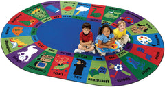 CARPETS FOR KIDS - PREMIUM DEWEY DECIMAL FUN - RECTANGLE - 6 FT 9 IN X 9 FT 5 IN - SPECIFY CARPET COLOR