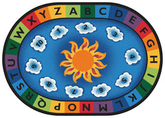 CARPETS FOR KIDS - PREMIUM SUNNY DAY LEARN AND PLAY - OVAL - 4 FT 5 IN X 5 FT 10 IN - SPECIFY CARPET COLOR