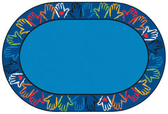 CARPETS FOR KIDS - PREMIUM HANDS TOGETHER - OVAL - 6 FT X 9 FT - SPECIFY CARPET COLOR