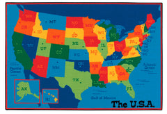 CARPETS FOR KIDS - KIDSVALUE PLUS USA MAP - RECTANGLE - 6 FT X 9 FT - SPECIFY CARPET COLOR