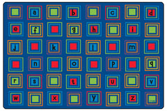 CARPETS FOR KIDS - PREMIUM LITERACY SQUARES - RECTANGLE - 6 FT X 9 FT - SPECIFY CARPET COLOR