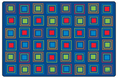 CARPETS FOR KIDS - PREMIUM PRIMARY SQUARES SEATING - RECTANGLE - 6 FT X 9 FT - SPECIFY CARPET COLOR