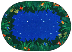 CARPETS FOR KIDS - PREMIUM PEACEFUL TROPICAL NIGHT - OVAL - 3 FT 10 IN X 5 FT 5 IN - SPECIFY CARPET COLOR
