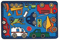 CARPETS FOR KIDS - KIDSVALUE WHEELS ON THE GO - RECTANGLE - 4 FT X 6 FT - SPECIFY CARPET COLOR