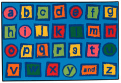 CARPETS FOR KIDS - KIDSVALUE ALPHABET BLOCKS - RECTANGLE - 4 FT X 6 FT - SPECIFY CARPET COLOR
