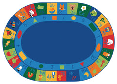 CARPETS FOR KIDS - PREMIUM LEARNING BLOCKS - OVAL - 6 FT X 9 FT - SPECIFY CARPET COLOR