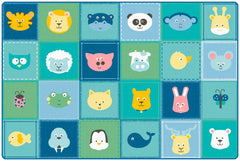 CARPETS FOR KIDS - KIDSOFT ANIMAL PATCHWORK - RECTANGLE - 4 FT X 6 FT - SPECIFY CARPET COLOR