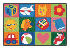 CARPETS FOR KIDS - KIDSVALUE TODDLER FUN SQUARES - RECTANGLE - 4 FT X 6 FT - SPECIFY CARPET COLOR