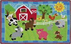 FLAGSHIP CARPETS - CUTIE BARNYARD - RECTANGLE - 3 FT X 5 FT - SPECIFY CARPET COLOR