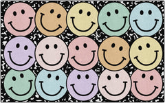 FLAGSHIP CARPETS SCHOOLGIRL STYLE - RAINBOW SMILEY ON NOTEBOOK - RECTANGLE - 7 FT 6 IN X 12 FT - SPECIFY CARPET COLOR