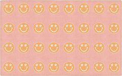 FLAGSHIP CARPETS SCHOOLGIRL STYLE - GOOD VIBES CRISS-CROSS HAPPY FACES - RECTANGLE - 7 FT 6 IN X 12 FT - SPECIFY CARPET COLOR