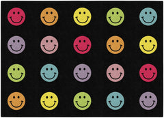 FLAGSHIP CARPETS SCHOOLGIRL STYLE - RAINBOW SMILEYS CRISS-CROSS APPLESAUCE - RECTANGLE - 5 FT X 7 FT 6 IN - SPECIFY CARPET COLOR