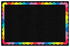 FLAGSHIP CARPETS SCHOOLGIRL STYLE - RAINBOW SCALLOP BORDER - RECTANGLE - 5 FT X 7 FT 6 IN - SPECIFY CARPET COLOR