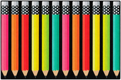 FLAGSHIP CARPETS SCHOOLGIRL STYLE - BLACK WHITE AND STYLISH BRIGHTS PENCIL - RECTANGLE - 5 FT X 7 FT 6 IN - SPECIFY CARPET COLOR