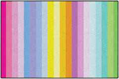 FLAGSHIP CARPETS SCHOOLGIRL STYLE - VERTICAL RAINBOW STRIPES - RECTANGLE - 7 FT 6 IN X 12 FT - SPECIFY CARPET COLOR