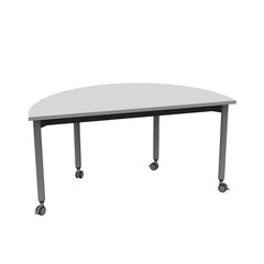 TABLE - MUZO - 1500 SERIES MOBILE SEMI-CIRCLE TABLE - 59 W X 29-1/2 D IN - SPECIFY TOP COLOR - SPECIFY LEG COLOR