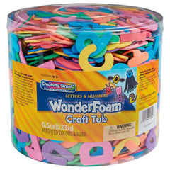 WONDERFOAM LETTERS/NUMBERS ASSORTED COLORS 1/2 LB BAG