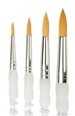 BRUSH SOFT GRIP LONG HANDLE ROUND SET OF 4