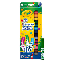MARKERS WASH CRAYOLA PIP-SQUEAKS BROAD LINE ASST COLORS SET OF 16