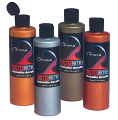 PAINT ACRYLIC CHORMA MOLTEN METALS 8OZ ASST METALLIC SET OF 4