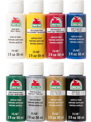 PAINT ACRYLIC APPLE BARREL ASST COLORS 2 OZ SET OF 8