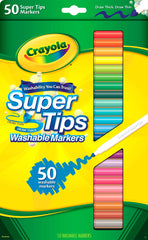 MARKERS WASH CRAYOLA SUPER TIPS ASST COLORS SET OF 50