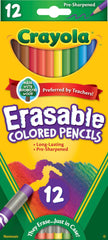 PENCILS COLORED CRAYOLA ERASABLE ASST COLORS SET OF 12