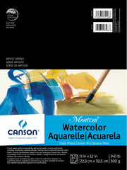 PAPER PAD WATERCOLOR MONTVAL 9X12