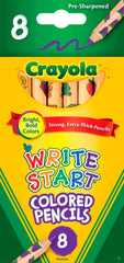 PENCILS COLORED CRAYOLA WRITE START ASST COLORS SET OF 8
