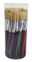 BRUSH STUBBY WHITE BRISTLE SH - SCHOOL SMART SET OF 36
