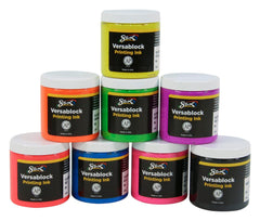 INK BLOCK PRINTING VERSABLOCK WATERBASED ASSORTED FLUORESCENT SET OF 8