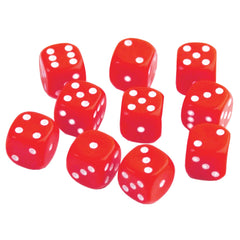 Dice - Red With White Dots Pk10