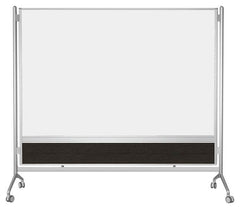 MARKERBOARD - MOORECO - DOC GLASS ROOM DIVIDER - GLOSS WHITE - SILVER FRAME - 6 H X 4 W FT - SPECIFY COLOR