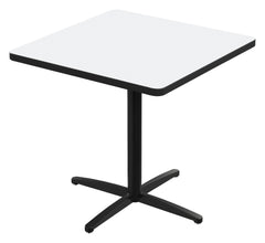 CAFETERIA TABLE - CLASSROOM SELECT - CAFE/BISTRO - SQUARE - 24 W X 24 D IN - 29 INCH - MARKERBOARD - SPECIFY TOP COLOR - T-MOLD - SPECIFY EDGE COLOR - X-STYLE - SPECIFY FRAME COLOR