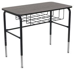 DESK - CLASSROOM SELECT - ROYAL SEATING 1600 STUDY TOP DESK - 20 X 36 IN - LAMINATE - T-MOLD - SPECIFY TOP COLOR - SPECIFY EDGE COLOR - WIRE BOOKRACK