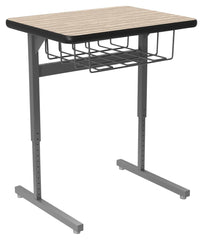 DESK - CLASSROOM SELECT - ADVOCATE SERIES DESK - PEDESTAL LEG SINGLE STUDENT - 26 W X 20 D - LAMINATE - LOCKEDGE - SPECIFY TOP COLOR - SPECIFY EDGE COLOR - BOOKBOX - SPECIFY BOOKBOX TYPE