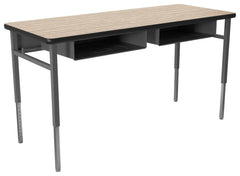 DESK - CLASSROOM SELECT - ADVOCATE SERIES DESK - 4-LEG TWO STUDENT - 60 W X 24 D IN - LAMINATE - LOCKEDGE - SPECIFY TOP COLOR - SPECIFY EDGE COLOR - BOOKBOX - SPECIFY BOOKBOX TYPE