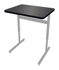 DESK - CLASSROOM SELECT - ADVOCATE SERIES DESK - PEDESTAL LEG STANDING HEIGHT SINGLE STUDENT - 26 W X 20 D - LAMINATE - T-MOLD - SPECIFY TOP COLOR - SPECIFY EDGE COLOR - TOTE RAILS