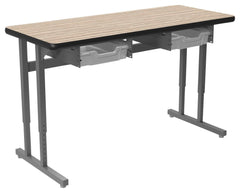 DESK - CLASSROOM SELECT - ADVOCATE SERIES DESK - PEDESTAL LEG TWO STUDENT - 48 W X 20 D IN - LAMINATE - LOCKEDGE - SPECIFY TOP COLOR - SPECIFY EDGE COLOR - TOTE RAILS