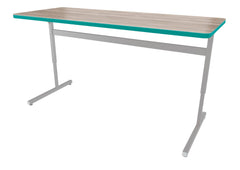 DESK - CLASSROOM SELECT - ADVOCATE SERIES DESK - PEDESTAL LEG TWO STUDENT - 60 W X 24 D IN - LAMINATE - T-MOLD - SPECIFY TOP COLOR - SPECIFY EDGE COLOR - NONE