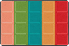CHILDCRAFT - CARPETS - RAINBOW-COLORED SQUARES - RECTANGLE - 6 FT X 9 FT - SPECIFY NUMBER OF SEATS - SPECIFY COLOR