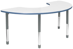 TABLE - CLASSROOM SELECT - HALF MOON ACTIVITY TABLE - 72 X 36 - SPECIFY PRODUCT HEIGHT - MARKERBOARD - T-MOLD - SPECIFY TOP COLOR - SPECIFY EDGE COLOR - SPECIFY LEG COLOR - APOLLO