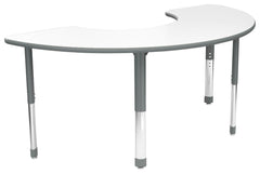 TABLE - CLASSROOM SELECT - HALF MOON ACTIVITY TABLE - 72 X 36 - SPECIFY PRODUCT HEIGHT - MARKERBOARD - T-MOLD - SPECIFY TOP COLOR - SPECIFY EDGE COLOR - SPECIFY LEG COLOR - NEOCLASS